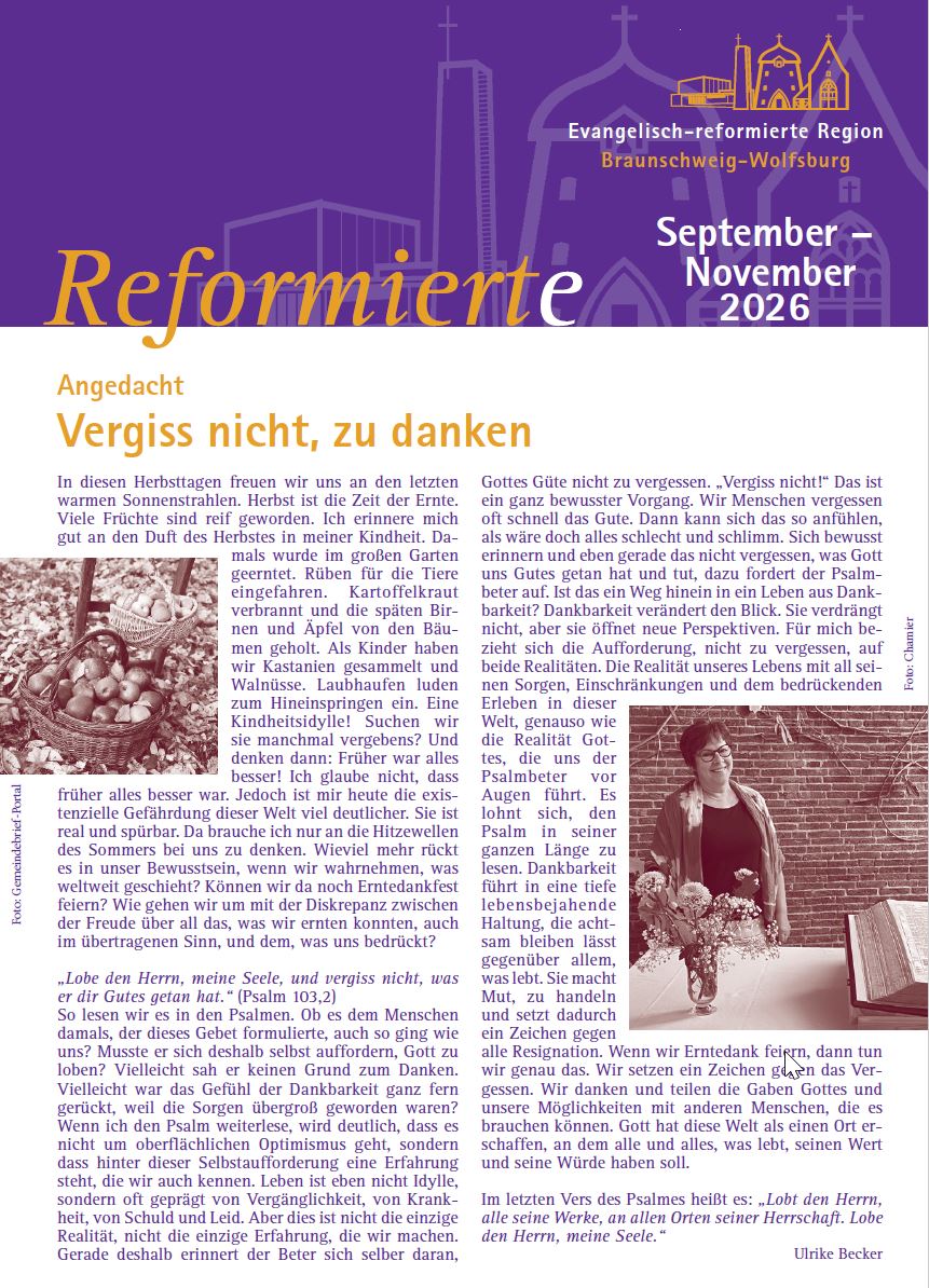 Gemeindeblatt September bis November 2026